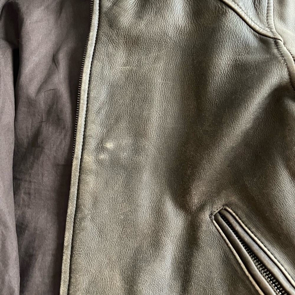 Sundance Catalog Brown “Legend” Leather Moto Jacket - EUC - size 16 - Picture 8 of 8